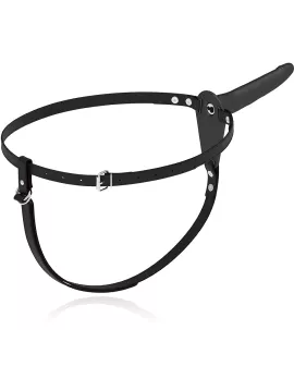 Fetish Submissive Harness - Schwarzer Silikonvibrator 15 cm