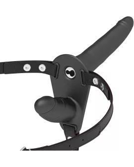 Fetish Submissive Harness - Schwarzer Vibrator Doppelpenetration