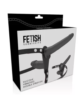 Fetish Submissive Harness - Schwarzer Vibrator Doppelpenetration