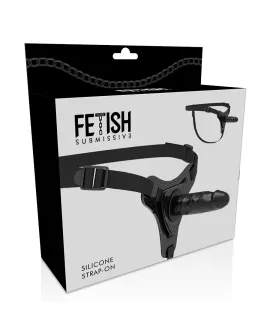 FETISH SUBMISSIVE HARNESS - Schwarzes Silikon 15 cm