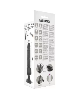 BASECOCK - Realistischer Vibrator mit Fernbedienung - Schwarz