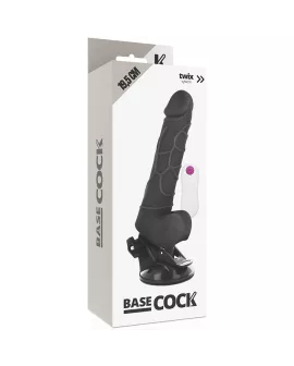 BASECOCK - Realistischer Vibrator mit Fernbedienung - Schwarz