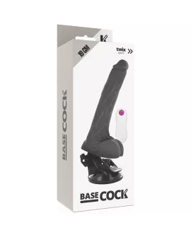 Basecock - Realistischer Vibrator Schwarz 19 cm mit Fernbedienung