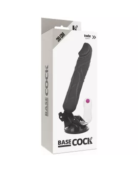 Basecock Realistischer Vibrator Fernbedienung Schwarz 20 cm - Ø 4 cm