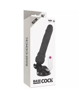 BASECOCK - Realistischer Vibrator mit Fernbedienung Schwarz 19,5 cm
