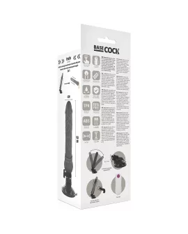 BASECOCK - Realistischer Vibrator mit Fernbedienung Schwarz 19,5 cm