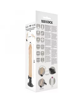 BASECOCK - REALISTISCHER VIBRATOR MIT FERNBEDIENUNG NATURWEISS 21 CM -O- 4 CM