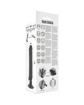 BASECOCK Realistischer Vibrator Fernbedienung Schwarz 21 cm - Ø 4 cm