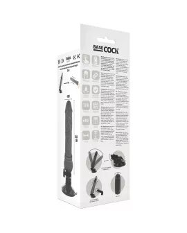Basecock - Realistischer Vibrator mit Fernbedienung Schwarz 19,5 cm