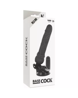 Basecock - Realistischer Vibrator mit Fernbedienung Schwarz 19,5 cm