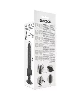 Basecock - Realistischer Vibrator mit Fernbedienung Schwarz 18,5 cm Ø 4 cm