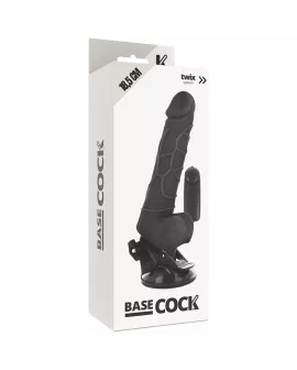 Basecock - Realistischer Vibrator mit Fernbedienung Schwarz 18,5 cm Ø 4 cm