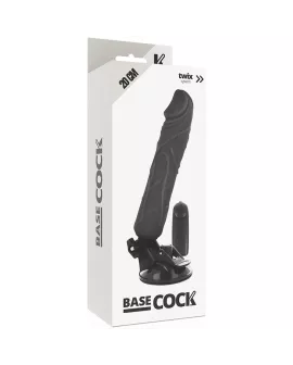 BASECOCK - Realistischer Vibrator Fernbedienung - Schwarz 20cm
