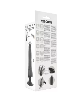 BASECOCK - Realistischer Vibrator mit Fernbedienung Schwarz 20 cm Ø 4 cm mit Hoden