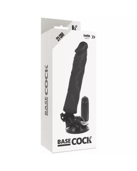 Basecock - Realistischer Vibrator mit Fernbedienung Schwarz 21 cm Ø 4 cm