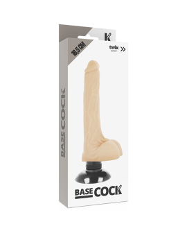BASECOCK Realistischer Vibrator 2-in-1 Natürlich 18,5 cm - 4 cm
