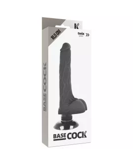 BASECOCK Realistischer Vibrator 2-1 Schwarz 18,5 cm - Ø 4 cm