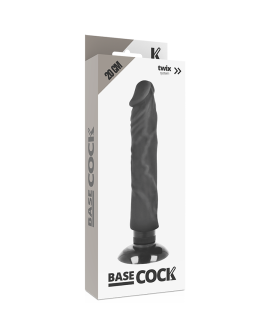 BASECOCK - REALISTISCHER VIBRATOR 2-1 SCHWARZ 20 CM -O- 4 CM