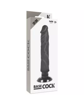 BASECOCK - REALISTISCHER VIBRATOR 2-1 SCHWARZ 20 CM -O- 4 CM