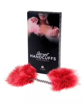 SECRETPLAY - Erotische Rote Marabou-Handschellen
