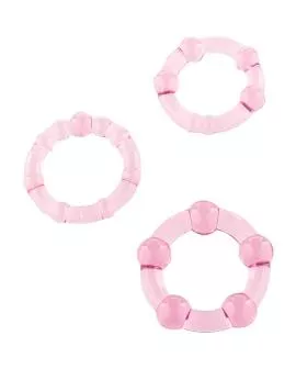Seven Creations - Set aus drei rosa Penisringen