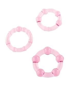 Seven Creations - Set aus drei rosa Penisringen