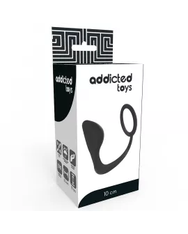 ADDICTED TOYS - ANALPLUG MIT SCHWARZEM PENISRING