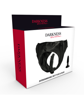 DARKNESS - Höschen mit Plug und auswechselbarem Dildo