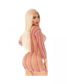 LEG AVENUE - ZIGZAG MULTICOLOR MINIKLEID, EINE GRÖSSE