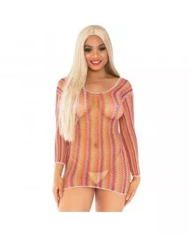 LEG AVENUE - ZIGZAG MULTICOLOR MINIKLEID, EINE GRÖSSE