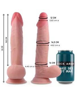 ROCKARMY Dual Density Sherman Dildo - 24 cm Länge 4,62 cm