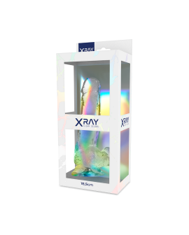 X Ray - Klarer Hahn mit Eiern 18,5 cm - Ø 3,8 cm