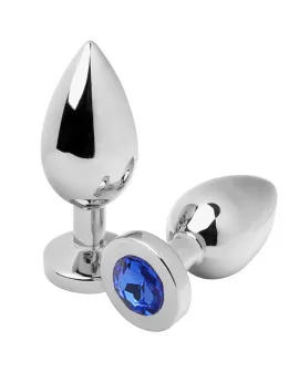 METAL HARD - ANALSTECKER DIAMANT BLAU MITTEL 7,62 CM