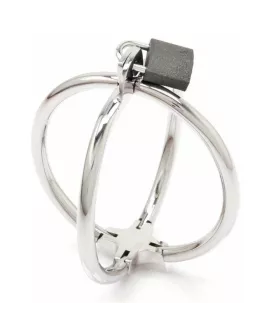 METAL HARD - Criss-Cross-Handschellen aus Edelstahl