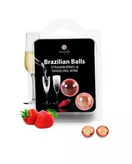 SECRETPLAY - Brasilianische Kugel-Set Erdbeere und Champagner