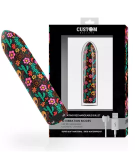CUSTOM BULLETS - FLORAL RECHARGEABLE BULLET 10 INTENSITIES