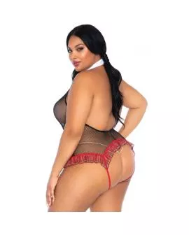 Leg Avenue - Schulmädchen Crotchless Fitness Teddy Plus Größe