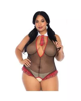 Leg Avenue - Schulmädchen Crotchless Fitness Teddy Plus Größe