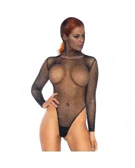 LEG AVENUE - KINK STRASNETZ-TEDDY MIT KAPUZE