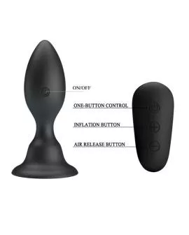 MR Play Analstecker mit Vibration - Schwarze Fernbedienung