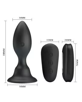 MR Play Analstecker mit Vibration - Schwarze Fernbedienung