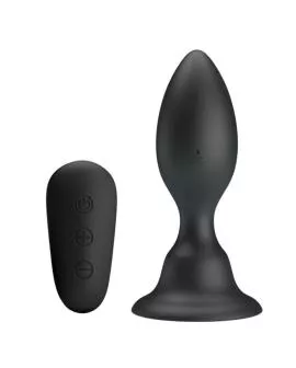 MR Play Analstecker mit Vibration - Schwarze Fernbedienung
