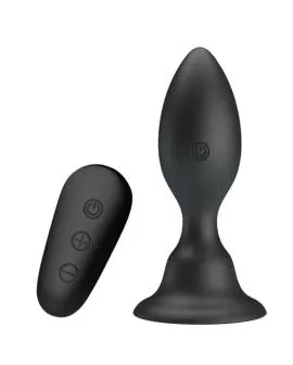 MR Play Analstecker mit Vibration - Schwarze Fernbedienung