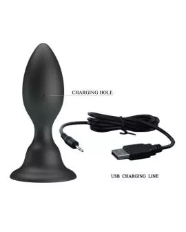 MR Play Analstecker mit Vibration - Schwarze Fernbedienung
