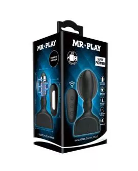 MR Play - Schwarzer Aufblasbarer Analstecker mit Fernbedienung