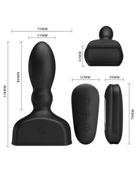 MR Play - Schwarzer Aufblasbarer Analstecker mit Fernbedienung