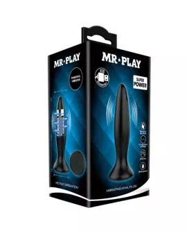 MR Play - Wiederaufladbarer Schwarzer Vibrator Analsplug