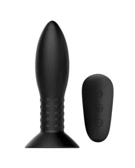 MR Play - Analstecker mit rotierenden schwarzen Bällen Fernbedienung