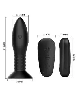 MR Play - Analstecker mit rotierenden schwarzen Bällen Fernbedienung