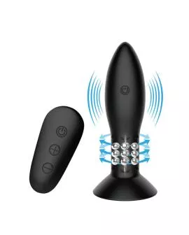 MR Play - Analstecker mit rotierenden schwarzen Bällen Fernbedienung